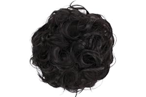 CAISHA XL Scrunchie Przed?u?anie W?osów Gumki Do W?osów Upi?cia Fryzury ?lubne Obszerna Kr?cona Treska Kok Ciemny Czekoladowy Br?z G2E