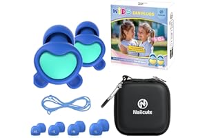 NAIICUTE Kids Bouchon oreille Enfant (6 à 12 ans) – Bouchons d’oreille enfant pour Concentration, Voyages, Concerts, Sportifs, l’école, la maison, lorsqu’ils jouent et l’anxiété, 26dB Réduction du bruit