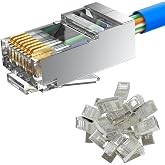 MOGOOD RJ45 Cat 6a Shielded Connector, 3P Gold, 20 pcs, Compact, Reliable | ABS + Metal, Gold Contacts, FTP/STP, 24-26AWG, Fo