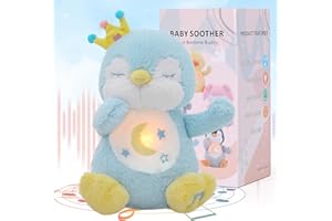 seOSTO Peluche Che Respira, Pinguino Peluche Con Luci E Musica, Pupazzo Che Tespira Scoperte Sensoriali, Regalo Neonato Accessori Utili