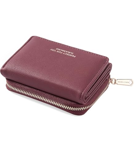 Dames kleine crossbody portemonnee PU lederen touchscreen telefoontas drielaagse rits Hoge capaciteit koppeling, met creditcardsleuven (Color : Pink, Size : 4.7 x 2.5 x 7.5 inches