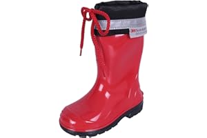 Lemigo Bottes de Pluie pour Enfants Filles et Garçons Chaussures de Pluie à Lacets 20-35 EU