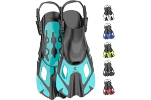 ‎KHROOM Khroom Schnorchelflossen verstellbar Flossen Erwachsene & Kinder | Kurze Taucherflossen & Flippers zum Schnorcheln Schwimmen Tauchen | leichte Schwimmflossen für Urlaub & Pool