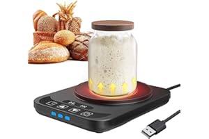 MQUPIN Sourdough Starter Warmer, Sourdough Warming Mats with Temp Display, Precise Temperature Control 0-38°C, 12 Hours Timer, Sour Dough Warmer for Baking Supplies Kitchen Bakers (Black)
