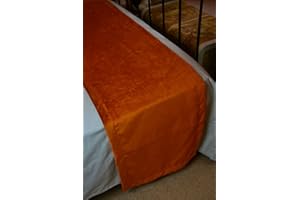 McAlister Textiles Soft Velvet Spice Orange Bed Runner For Single Double & King Size Beds - 50x240cm - 20x94 Inches Matt Velvet Range