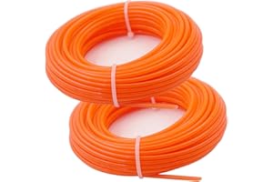 Akuoly Mähfaden Trimmerschnur Trimmerfaden 2,4 mm Rasentrimmerspulen 30m x 2 Rollen für Rasentrimmer, Orange