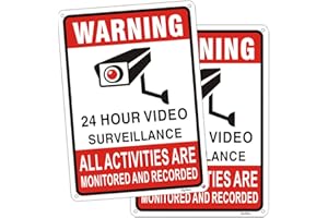 AYIFAN 2 Pack 24 Hour Video Surveillance Warning Safety Sign CCTV Security Camera Signs, 250mm x 180mm Reflective Aluminum Metal CCTV in Operation Sign All Activities Are Monitored And Recorded Sign Outdoor