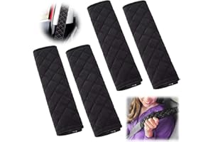 ZEACCT 4 Pièces Voiture Ceinture de Sécurité,Auto Confort Pads,Coussinets de Ceinture de Sécurité pour Voiture, Sécurité Voiture Protection Epaule, Voiture Protège Ceinture, Protéger Epaules,Noir