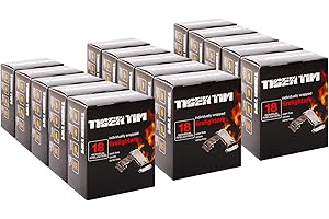 Tiger Tim 270 Individually Wrapped Firelighters Mess-Free Safe Odourless Instant Fire Starter for Wood Burners Barbecues Stoves Grills Campfires