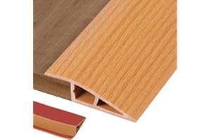 ZAYEJOD Bande autocollante en PVC pour seuils de porte - 1 m - 15 à 20 mm (H) - Profilé de transition, sol, seuil et bords - Pour seuils stratifiés, grain de bois jaune