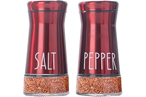 Fyfjur Saliera E Pepiera, 2 Pezzi Saliera Da Tavola In Acciaio Inossidabile, Mini Saliera Con 3 Diversi Fori Per I Viaggi Con Coperchio, Saliera Da Cucina Per Zucchero, Spezie, Sale E Pepe, Rosso