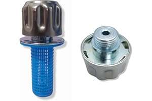 ÜREL Small Hydraulic Tank Breather Cap for Oil & Fuel Reservoir – Metal Filler Vent Cap (with Strainer, BSP 1/2 in Threaded, 304 (18/10) Grade Stainless Steel)