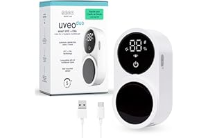 ZENT Uveo Duo esterilizador Cepillo Dientes, Desinfección Doble, Esterilización Automática, Montaje Sin Perforación, Batería Duradera hasta 30 Días, Blanco