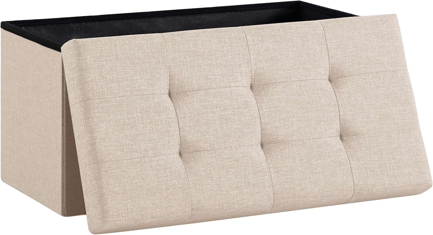Madera Nieve Banco con Almacenamiento, Banco Acolchado, Taburete, baúl con Capacidad de Carga de hasta 300 kg (Beige, 76x38)
