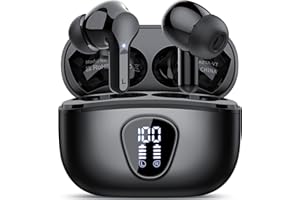 Bluetooth Kopfhörer, Kopfhörer Kabellos Bluetooth 5.4 In Ear, 4 ENC Noise Cancelling Mic Ohrhörer, HiFi Stereo Tiefbass, 40H Spielzeit, IP7 wasserdichte Earbuds, Touch Control, LED-Anzeige, Schwarz