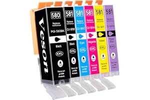 Bläckpatroner PGI-580 XXL CLI-581 XXL Kompatibel för Canon 580 581 Multipack för Pixma TS8150 TS8151 TS8152 TS8250 TS8251 TS8