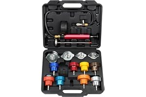 ADAFIRST Coolant Pressure Tester Kit, Manual Pump Radiator Pressure Tester and Adapters Work on Cooling System Leak Down Test for Cars Motorcycles Trucks Airlifts, 14PCS Automotive Tools Black