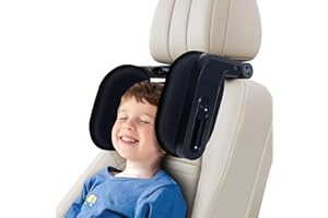 Torven Reposacabezas Coche Niño Adulto | Soporte Cabeza Giratorio 360° 2025 | Reposa Cabezas Memory Foam | Mecanismo 3 Puntos | Para Dormir en el Coche (Negro + 1 Pieza)