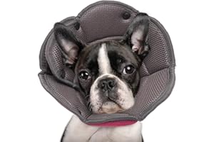 Hjyokuso Miękki stożek dla psa, oddychająca obroża stożkowa dla małych, średnich i dużych psów i kotów, regulowane obroże E dla psów po operacji, lekkie obroże E dla psów, obroża elżbietańska,