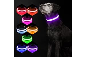 Pceotllar Collar Led para Perro, Recargable. 7 Colores RGB, 8 Modos De Luz. Resistente, Ajustable E Impermeable. para Perros Grandes, Medianos Y PequeñOs. MáXima Seguridad Nocturna