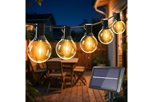 litogo Guirlande Lumineuse Exterieur Solaire, 9,3M 15+1 LED Guirlande Guinguette Exterieur Solaire, 4 Modes/Étanche Guirlande Solaire Exterieur pour Jardin,Cour,Patio,Fête Déco