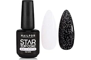 NAILFOR Star Top Coat Bellatrix - 15ml Sigillante Gel Professionale No Wipe Unghie Glitter Riflessi Luminoso Brillante Da Star