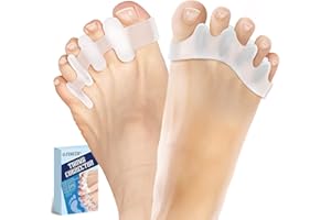 NAILGELER 4 piezas Separador Dedos Pie, Corrector de dedos de Silicona, Enderezar dedos Torcidos o Superpuestos, Separadores de dedos para hombres y mujeres