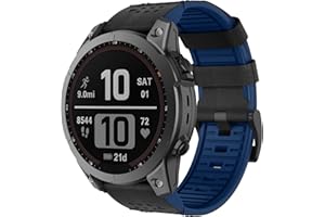 ISABAKE Leather Strap for Garmin EPIX/Fenix 6, 22mm QuickFit Watch Strap for Garmin MARQ, Fenix 7, Fenix 5, Approach S60