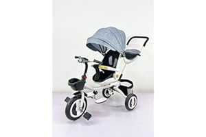 Triciclo Bebé Toral Gris 2 en 1 Evolutivo con Capota y Barra Desmontable 6 m +