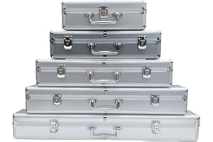 ECI Aluminium-Koffer Alu-Box länglich leer Instrumentenkoffer Flötenkoffer (LxBxH) 40 x 10 x 10 cm Messinstrumente Aufbewahrung