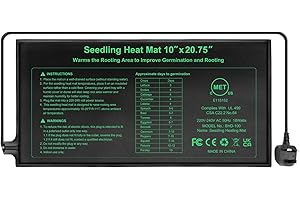 RC SLL Seedling Heat Mat 10" x 20.75",Waterproof Plant Hydroponic Heating Mat for Seed Starting,Plant Germination and Reptile with Power-Off Protection (1 Pack)