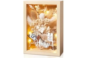 ‎INYESKON Hochzeitsgeschenke für Brautpaare, Geldgeschenke Hochzeit, Liebes Romantisches Geschenk Für Sie，inklusive Ewige Blumen, Holzbox, Kunststoff Reagenzglas, Lichterketten, Schlüssel Geschenkbox