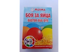 Metma 6 Sachets Dye Paint for Decorating Painting Colourful Art Easter Egg Eggs - Red, Orange, Blue, Green Yellow + Extra Red Colours