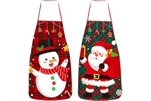 SEPGLITTER 2 Stück Weihnachtsschürze, Lustig Weihnachten Kochschürze für Frauen Männer Rot Grün Küchenschürzen Wasserdichte Schürze für Weihnachtensfeiern Damen Männer Weihnachten Geschenk