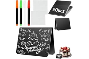 Zikenis 20 Piezas Mini Pizarra Pequeña,Mini Letreros de Pizarra de Pie,Portaprecios en Forma de V,10 X 7.5 cm Pizarras Negras Reutilizable,para Buffet Restaurante Cafeterías Boda Fiesta Tienda