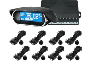 Gecheer Sensor de aparcamiento para coche, 8 sensores electrónicos, asistente de aparcamiento
