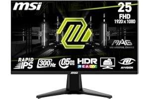 MSI mag 255XF Monitor FHD Gaming de 24,5", Panel IPS rápido de 1920 x 1080, 300 Hz / 0,5 ms (GtG, mín.) sRGB del 120%, Diseño sin Marcos, Preparado para HDR, DisplayPort 1.4a, HDMI, Negro