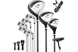 COSTWAY Set Completo di Mazze da Golf per Destri da Uomo, con Driver da 460 cc, Legno da Fairway 3, Ibrido 4, Ferri 6 7 8 9, P, Putter e Borsa per mazze da golf