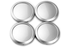 ‎RHINOTUNING Rhinotuning 4 Stück Satz 64 mm Nabenkappen Radnabenabdeckungen Nabenabdeckungen Radnabenabdeckungen für C-053 OD 64mm ID 60mm (Silber)