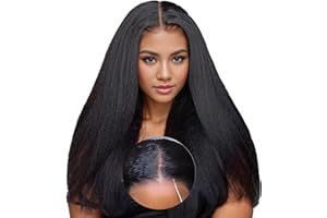 EINBEAUTY 4×4 HD Lace Wear and Go Glueless Wigs Pre Cut Lace Human Hair Wig Pre Plucked Natural Hairline Kinky Straight Wig Bleacheted Knots Upgraded for Black Women Beginner Friendly 180% Density 18inch