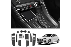 Coleya Tapis Anti-dérapants Compatible avec Audi Q3 F3 2019-2024, Tapis en Caoutchouc pour Accoudoir, Console Centrale, Porte-Gobelet, Rainure de Porte, Audi Q3 Tapis Antidérapante (Blanc)