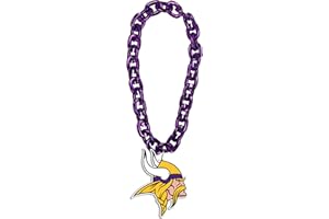 aminco Minnesota Vikings Viking Head Logo NFL Fan Chain, Purple, Plastic, No Gemstone