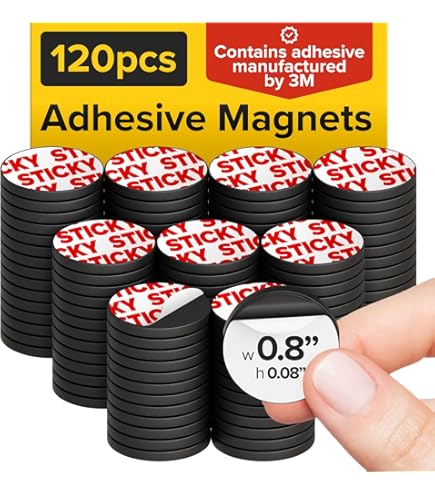 Hygloss Products Round Magnets - Self Adhesive Magnetic Coins