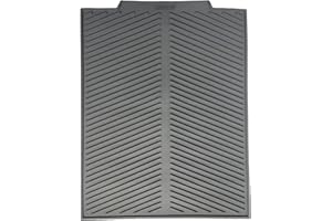 SOQKEEN Tappetino Scolapiatti in Silicone 33x43cm, Resistente al Calore, Pieghevole, Antiscivolo per Lavello e Piano Cucina, Grigio