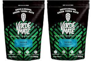 Yerba Mate Verde Mate Green Tereré | Verde Mate Terere | Yerba Mate dal Brasile | Alta qualità | Duramente rinfrescante yerba mate | Senza glutine | Non si tratta di secchi fumo (1000g (2x500g))