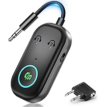 Bluetooth 5.0 Trasmettitore Ricevitore, 2-in-1 Wireless 3.5mm Jack Audio Adattatore Bluetooth, 3.5mm AUX Adattatore Wireless Portatile per Cuffie/PC/ TV/Sistema Audio per Auto Bassa latenza