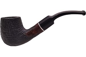 GERMANUS Tobacco Pipe - Briar, Bent, Black, Made in Italy