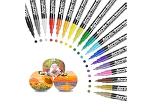 Relota 18 Farben Acrylstifte für Steine Wasserfest, Permanent Marker Set, Schnelltrocknend Stifte Steine Bemalen, Acryl Stifte, Acrylmarker für Kunststoff, Glas, Holz, Keramik, Metall, Leinwand, DIY