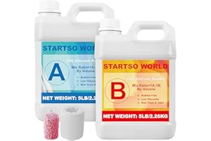 STARTSO WORLD Silicone pour Moulage 20A, 4L Caoutchouc de Silicone Liquide pour Moulage Transparent, Prise Rapide, Non-Toxique,Idéal pour la coule de résines, moules, cire, plâtre