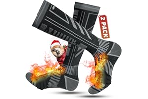 RAHHINT 2 Pares Calcetines Esqui Lana Merino Para Hombre, Mujeres Y Jóvenes, Calcetines Altos De Compresión Para Snowboard Calcetines Termicos Frio Extremo Gruesos Hasta La Rodilla Para Clima Frío Talla 35-51